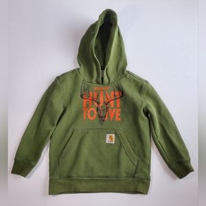 Carhartt Hunt to Live Hoodie Sweatshirt Boy size 7 Green